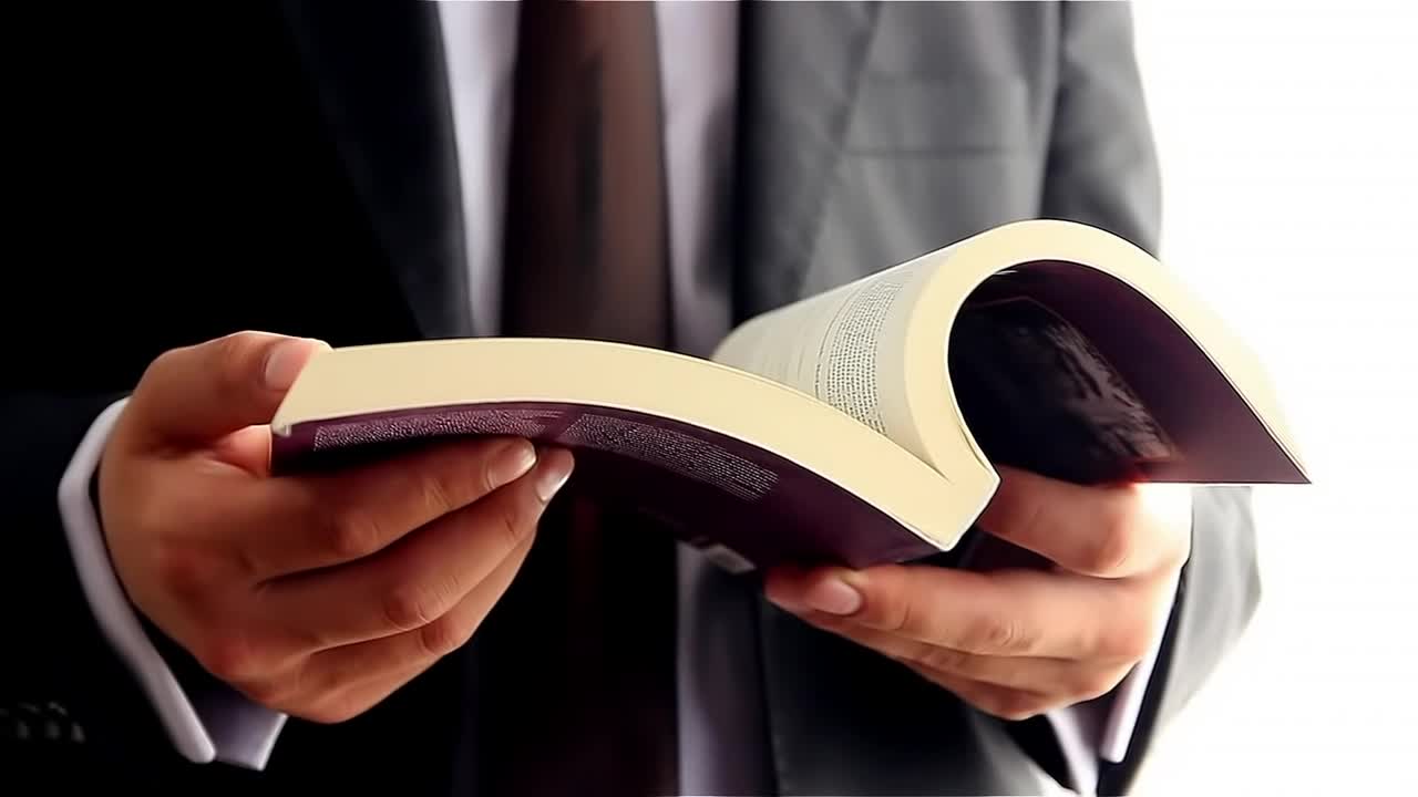 Download Stock Video Man Leafing Through A Book Looking For A Pag Animated Wallpaper