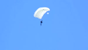 Stock Video Man In White Parachute Falling Dow Animated Wallpaper