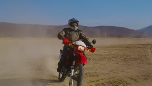 Stock Video Motorcyclist In The Desert Live Wallpaper