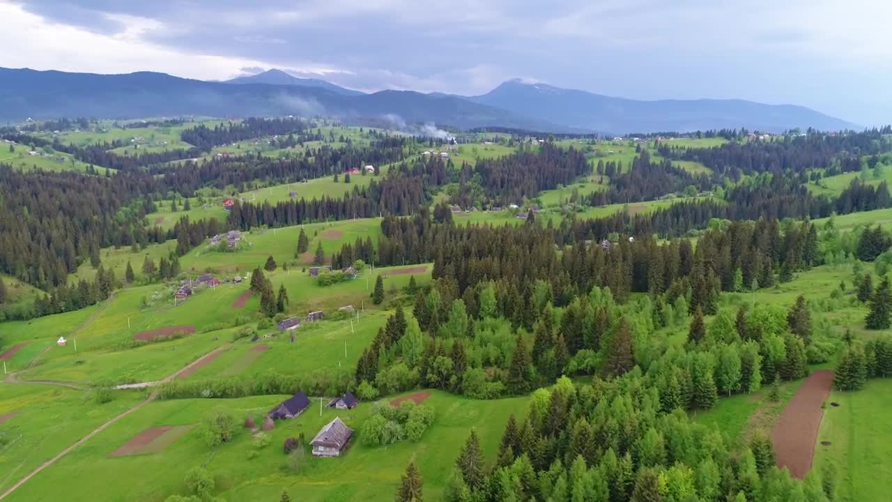 Download Stock Video Mountain Village In Spring At Cloudy Day Live Wallpaper