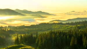 Stock Video Msity Morning In The Mountains Live Wallpaper