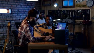 Stock Video Musicians Recording At Home Studio Live Wallpaper