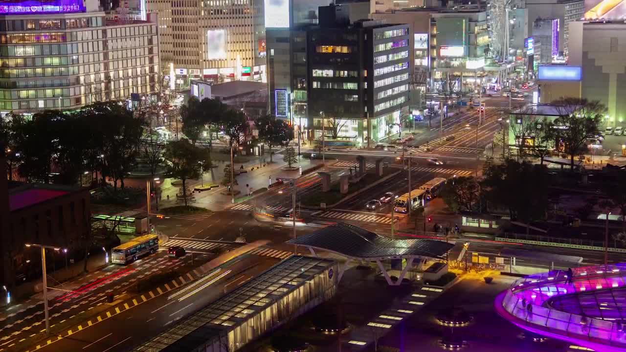 Download Stock Video Nagoya Cityscape Time Lapse At Night Live Wallpaper