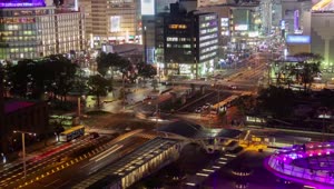 Stock Video Nagoya Cityscape Time Lapse At Night Live Wallpaper