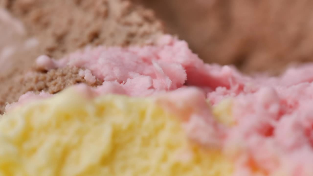 Download Stock Video Neapolitan Flavor Ice Cream In Detail Live Wallpaper
