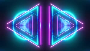 Stock Video Neon Light Triangle And Circle Tunnels Live Wallpaper