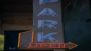 Stock Video Neon Open Park Sign Live Wallpaper