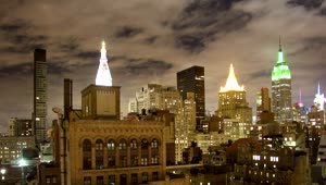 Stock Video New York Buildings At Night Live Wallpaper