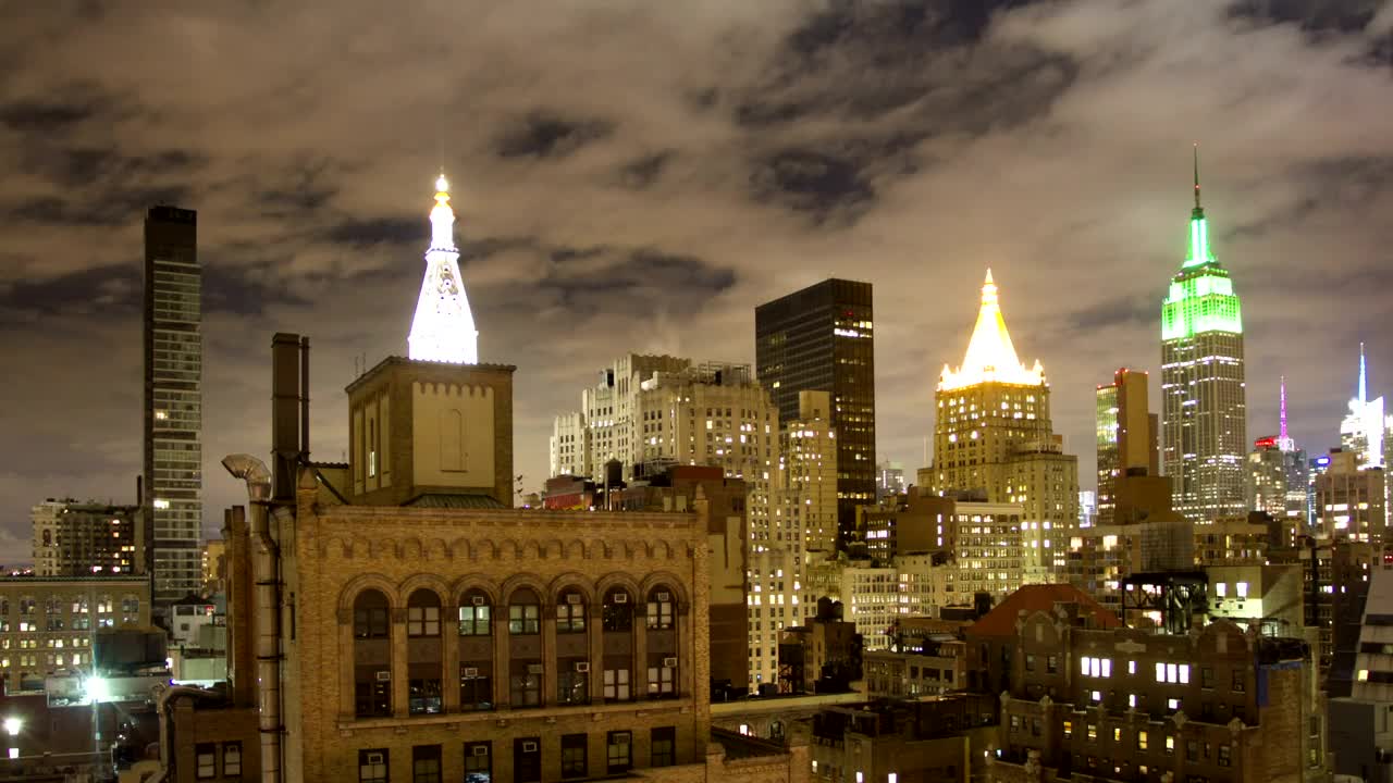 Download Stock Video New York Buildings At Night Live Wallpaper