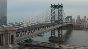 Stock Video New York Vehicular Bridge Aerial View Live Wallpaper