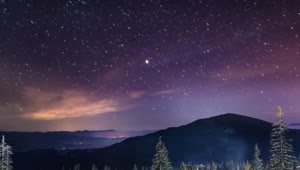 Stock Video Night Landscape Of The Milky Way In The Mountains Live Wallpaper