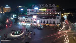 Stock Video Night Lights Throughout Hanoi Live Wallpaper