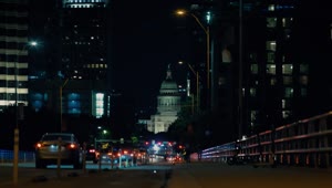 Stock Video Night Movement Of A Main Avenue Of A Big City Live Wallpaper