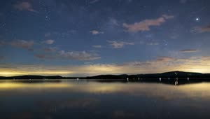Stock Video Night Sky With Stars At A Calm Lake Time Lapse Live Wallpaper