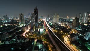 Stock Video Night Traffic Across A Bright City Live Wallpaper