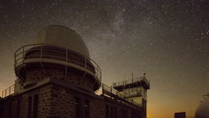 Stock Video Observatory Under A Starry Sky Live Wallpaper
