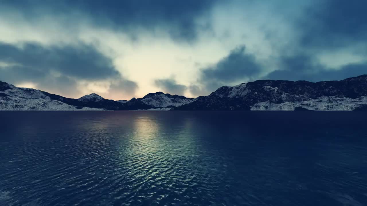 Download Stock Video Ocean By The Winter Mountains Live Wallpaper