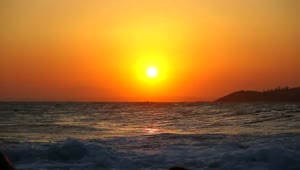 Stock Video Ocean Waves In The Sunset Live Wallpaper