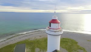 Stock Video Old Lighthouse By The Sea Live Wallpaper