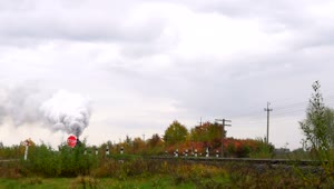 Stock Video Old Steam Train Crossing The Countryside Live Wallpaper