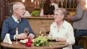 Stock Video Older Couple Talk Romance In Vintage Wine Bar Live Wallpaper