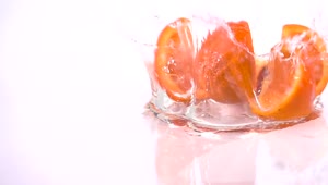Stock Video Orange Slices Falling Into Water Live Wallpaper