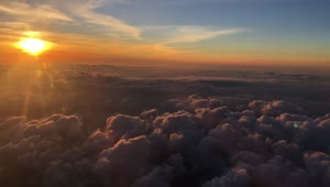 Stock Video Orange Sunset Above The Clouds Live Wallpaper