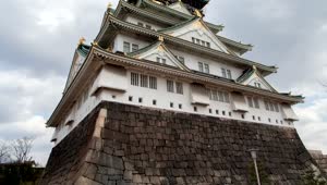 Stock Video Osaka Historic Samurai Castle Live Wallpaper