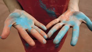 Stock Video Paint Stained Hands Live Wallpaper