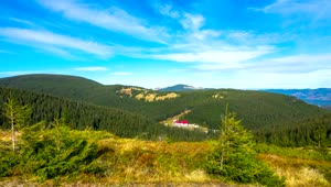 Stock Video Panorama From The Top Of A Sunny Mountain Range Live Wallpaper