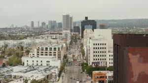 Stock Video Panoramic View Of Los Angeles Over An Avenue Live Wallpaper