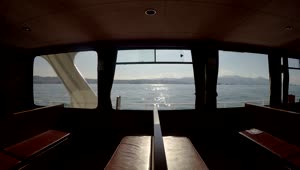 Stock Video Panoramic View Of The Sea From Inside A Ferry Live Wallpaper