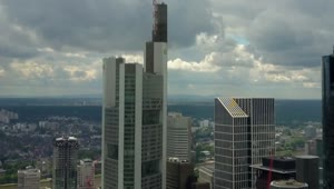 Stock Video Panoramic View With The Top Of Skyscrapers Live Wallpaper