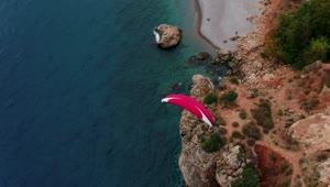 Stock Video Paragliding Down The Coast Live Wallpaper