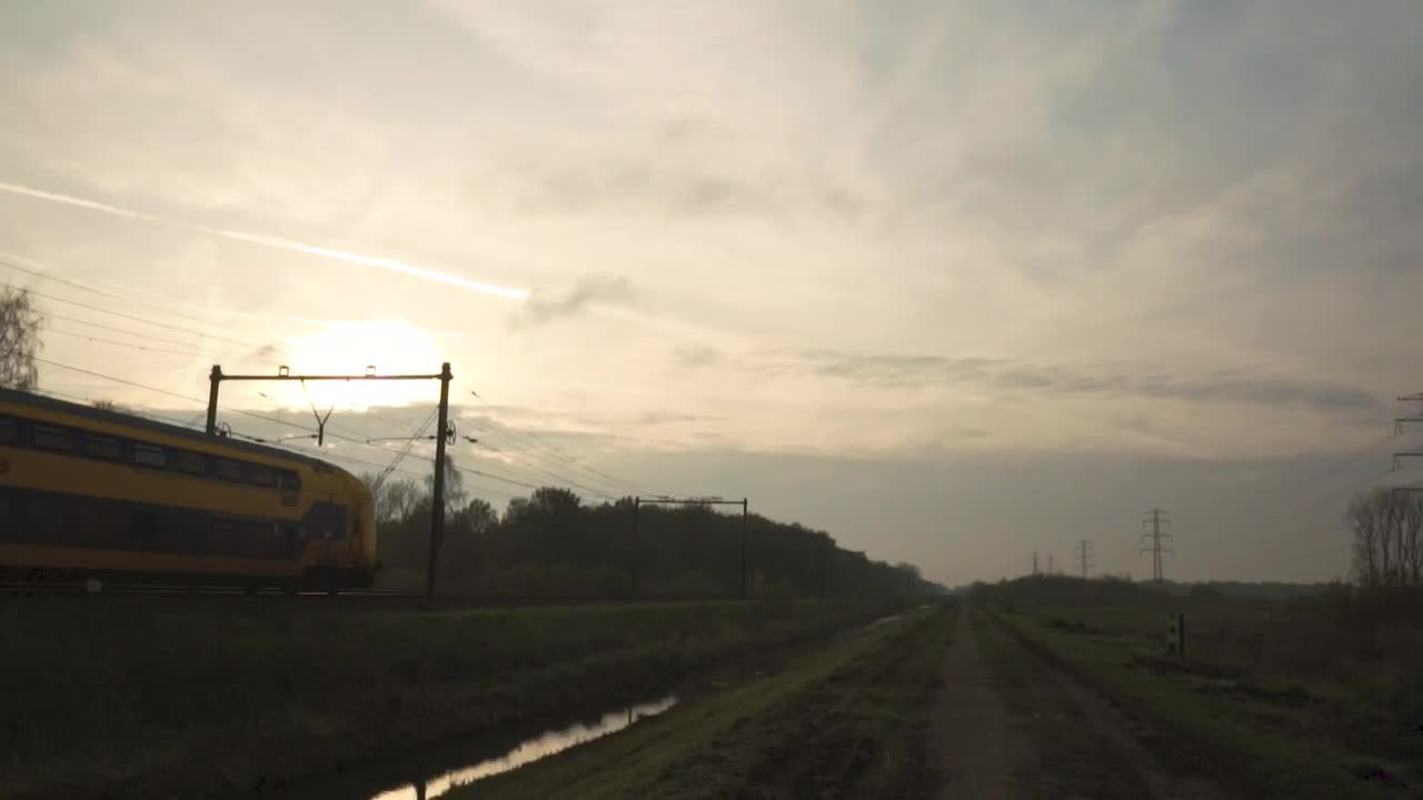 Download Stock Video Passenger Train At Sunset Live Wallpaper