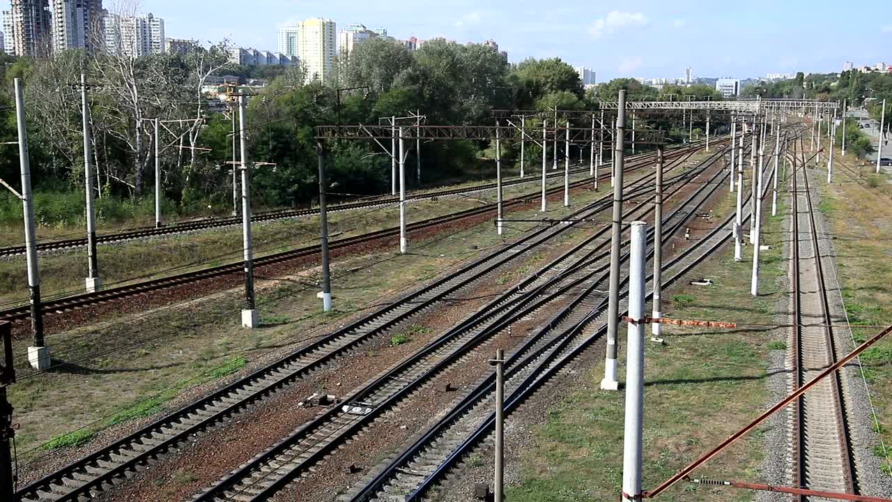 Download Stock Video Passenger Train Heading Away From The City Live Wallpaper