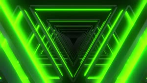 Stock Video Passing Through Illuminated Green Triangles Live Wallpaper