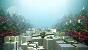 Stock Video Path Full Of Gifts And Christmas Trees Loop Video Live Wallpaper