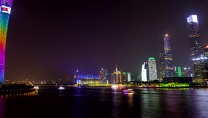 Stock Video Pearl River In Guangzhou At Night Live Wallpaper