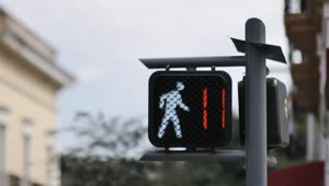 Stock Video Pedestrian Traffic Light With A Timer Reaching Zero Live Wallpaper