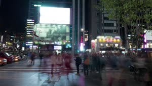 Stock Video Pedestrians Moving Through Seoul Live Wallpaper