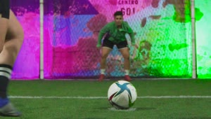 Stock Video Penalty Kick During A Football Match Live Wallpaper