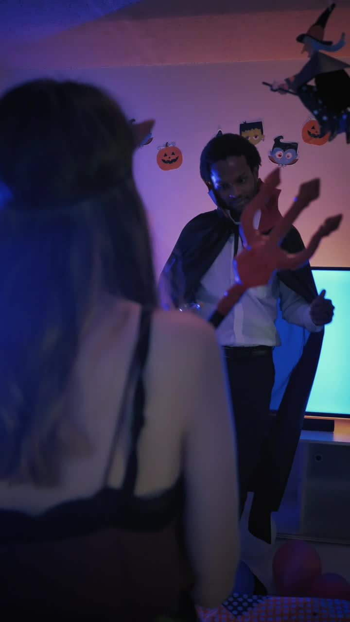 Download Stock Video People Dancing And Drinking At A Halloween Party Live Wallpaper