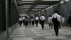 Stock Video People In The Subway Hall In Tokyo Live Wallpaper