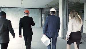 Stock Video People Walking Through The Construction Site Live Wallpaper
