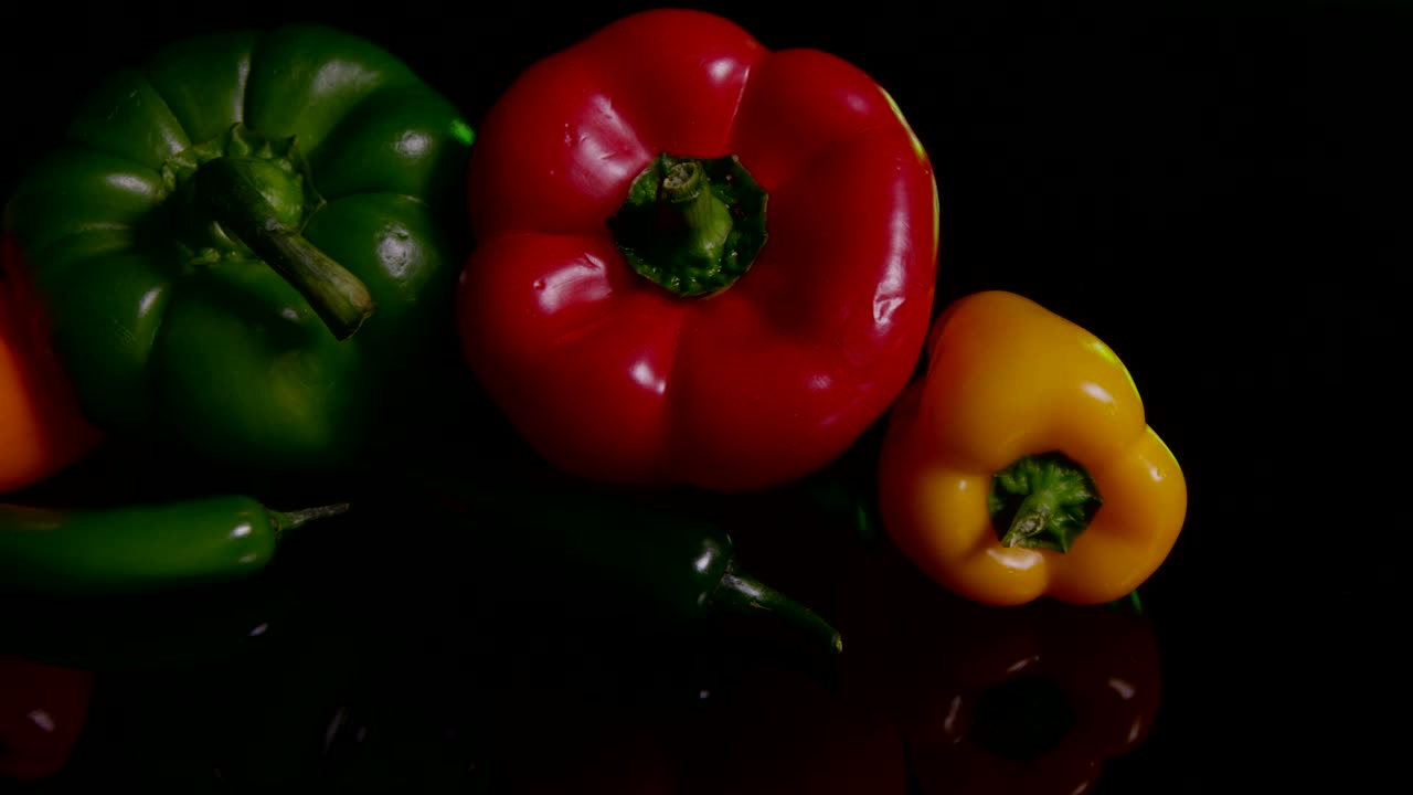 Download Stock Video Peppers Against A Dark Table Live Wallpaper