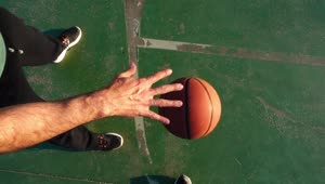 Stock Video Person Bouncing Basketball Pov Live Wallpaper