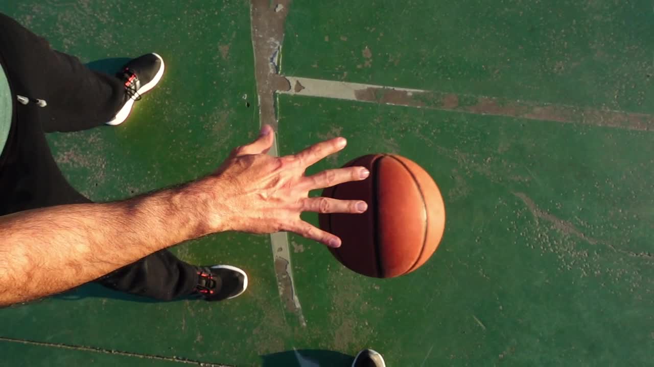 Download Stock Video Person Bouncing Basketball Pov Live Wallpaper