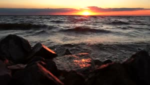 Video Stock Red Sunset Over The Ocean Live Wallpaper Free