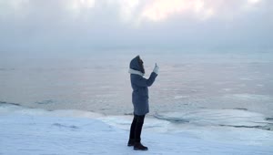 Video Stock Person Taking Pictures With His Cellphone On Ice Live Wallpaper Free